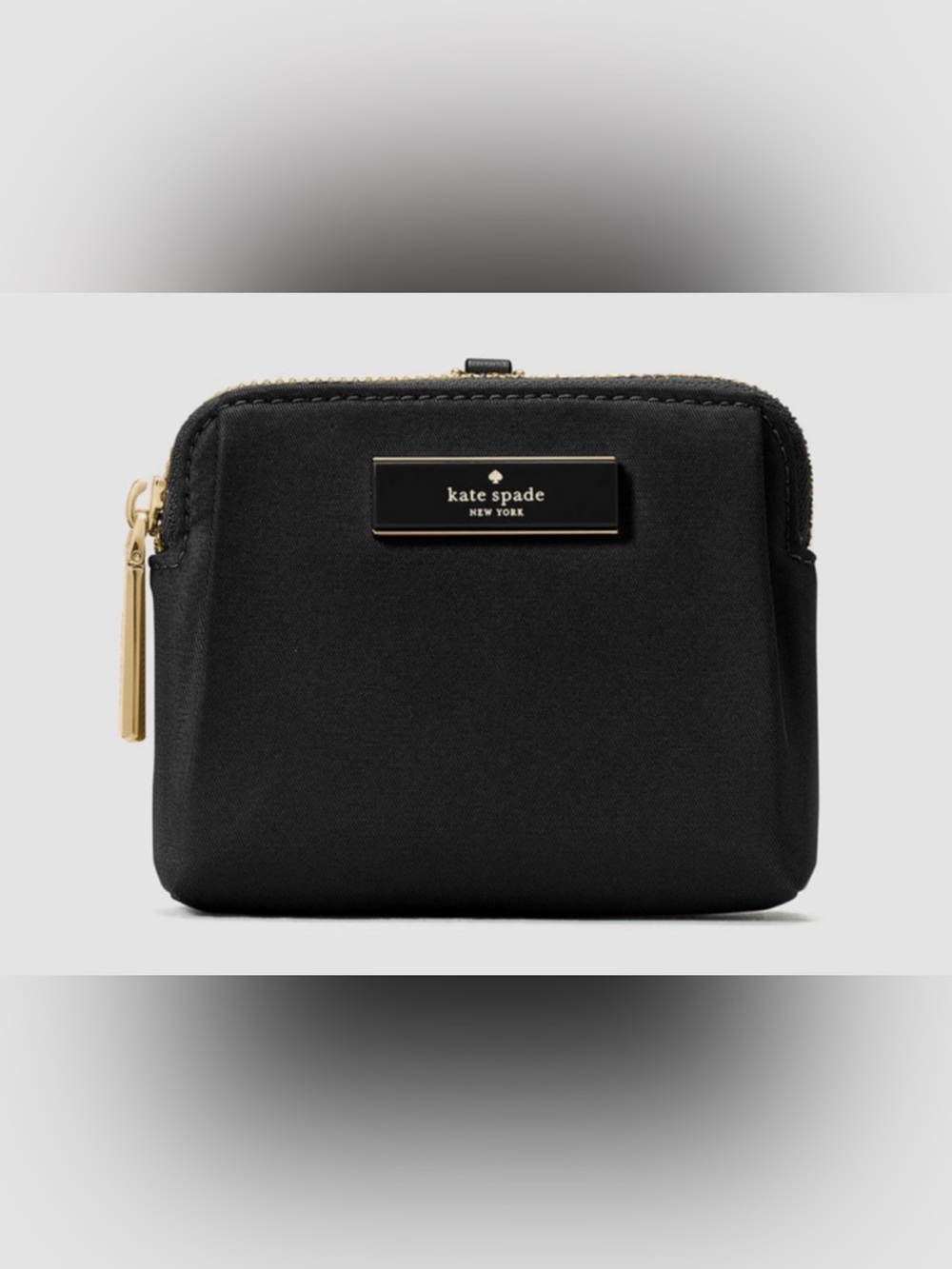 Kate Spade Carter Recycled Nylon Card Case Lanyard Black ID Wallet